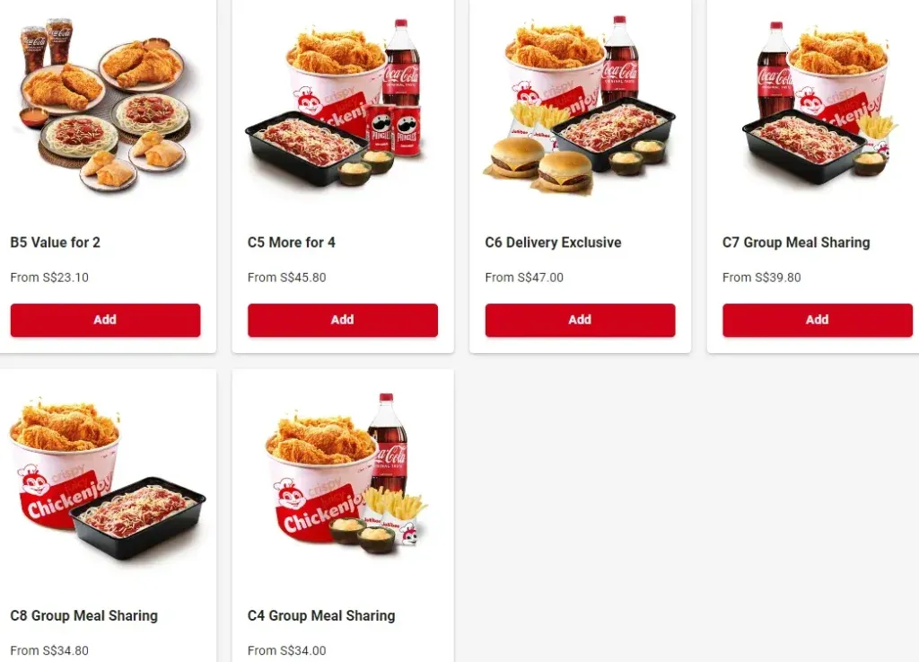 Jollibee Chickenjoy Perfect Pairs Menu Prices